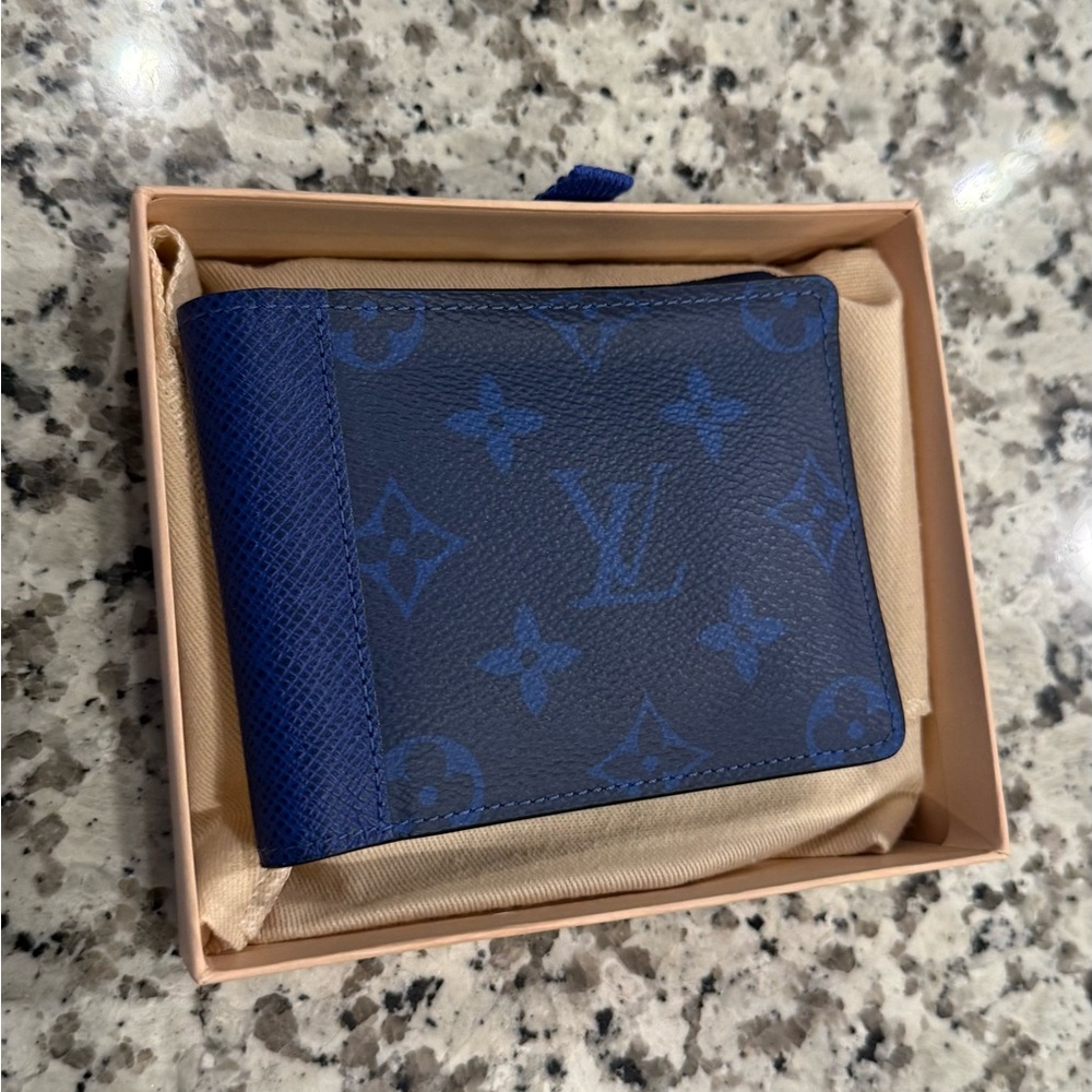 Louis Vuitton Blue Monogram Bi-Fold Wallet